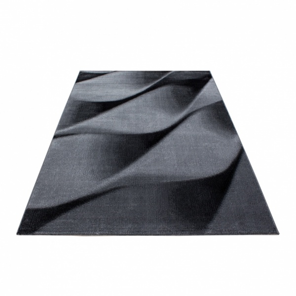 Parma Wave Contemporary Black Rug